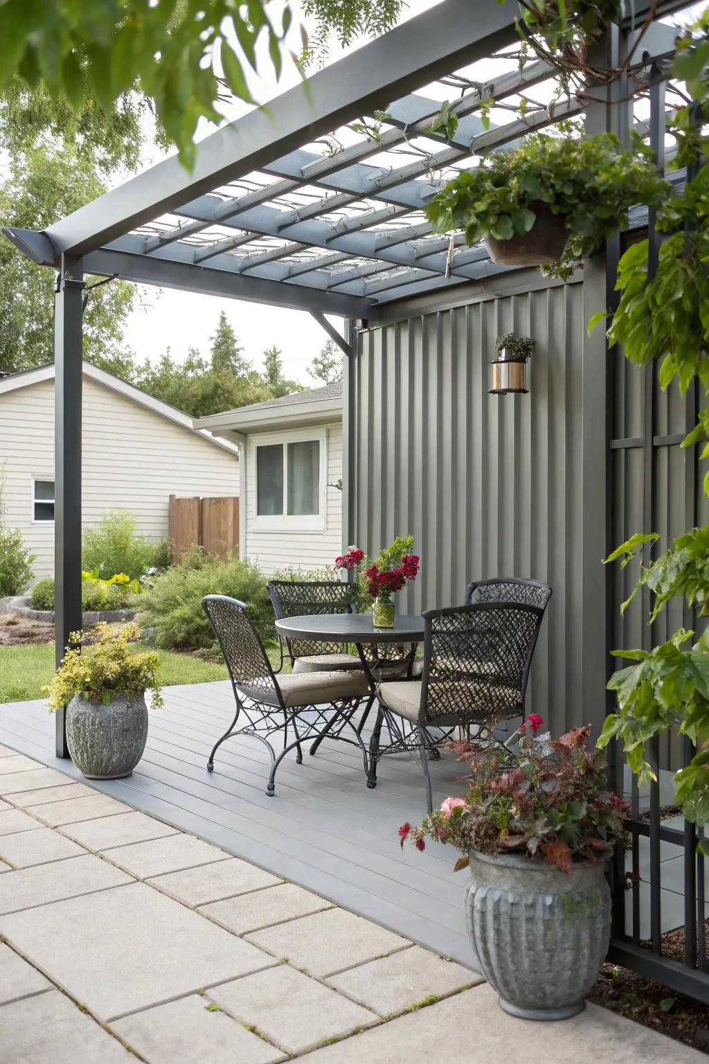 Metallic paneling integrates your indoor and outdoor areas seamlessly.