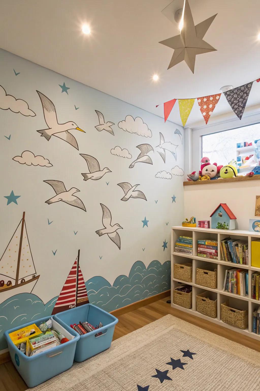 Paper vessels transform into avian forms, celebrating dreams and adventure.