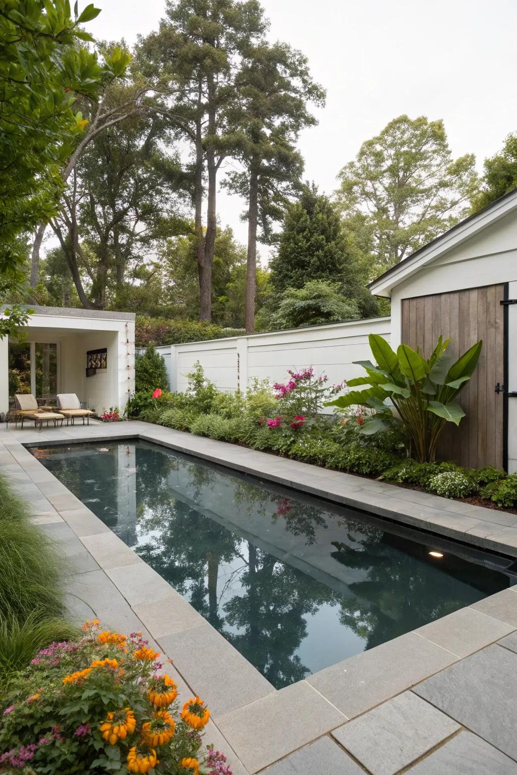 Mirroring water pools append profundity and sophistication.