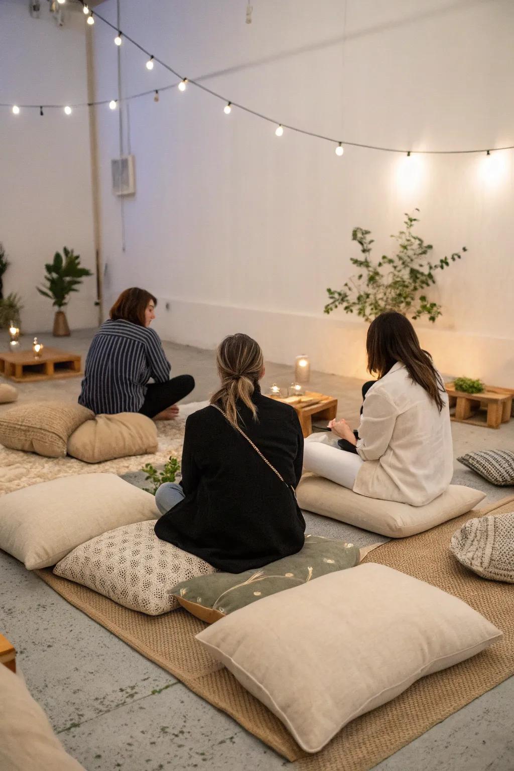 Relaxed seating arrangements create a warm vibe.