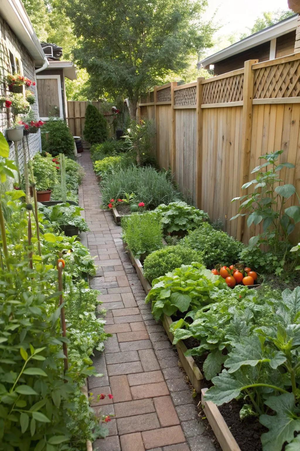 A culinary garden introduces beauty and practicality.