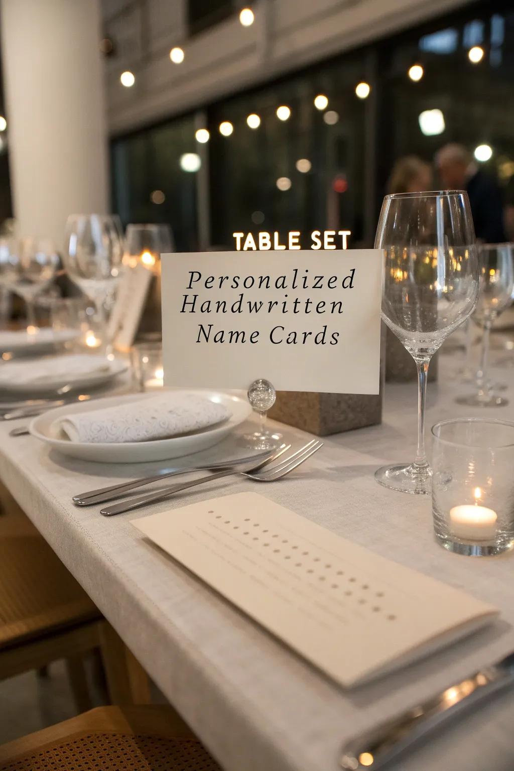 Personalized place settings lend a considerate subtlety to your arrangement.