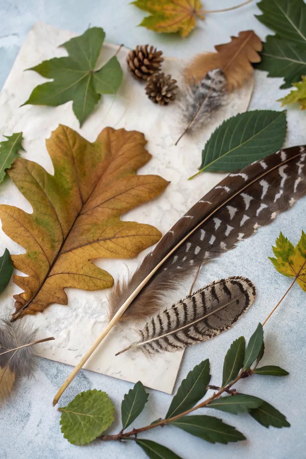 A composition featuring fauna portraits with organic elements.