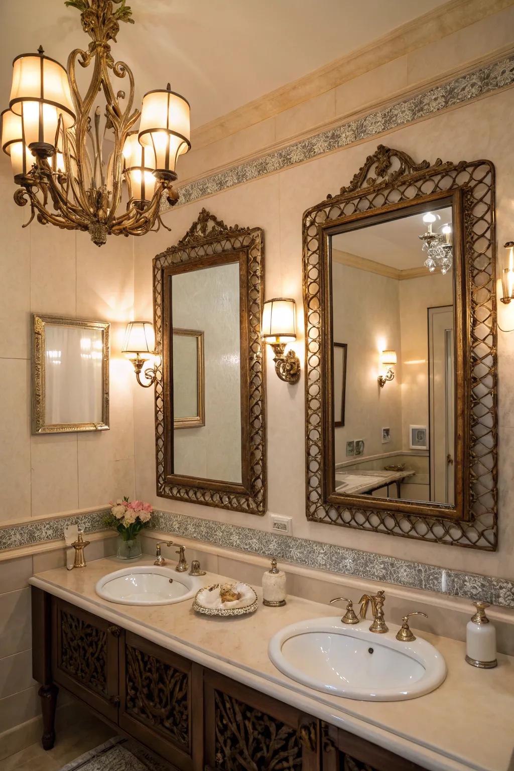 Previous time elements that introduce an interesting aspect to a bathroom.