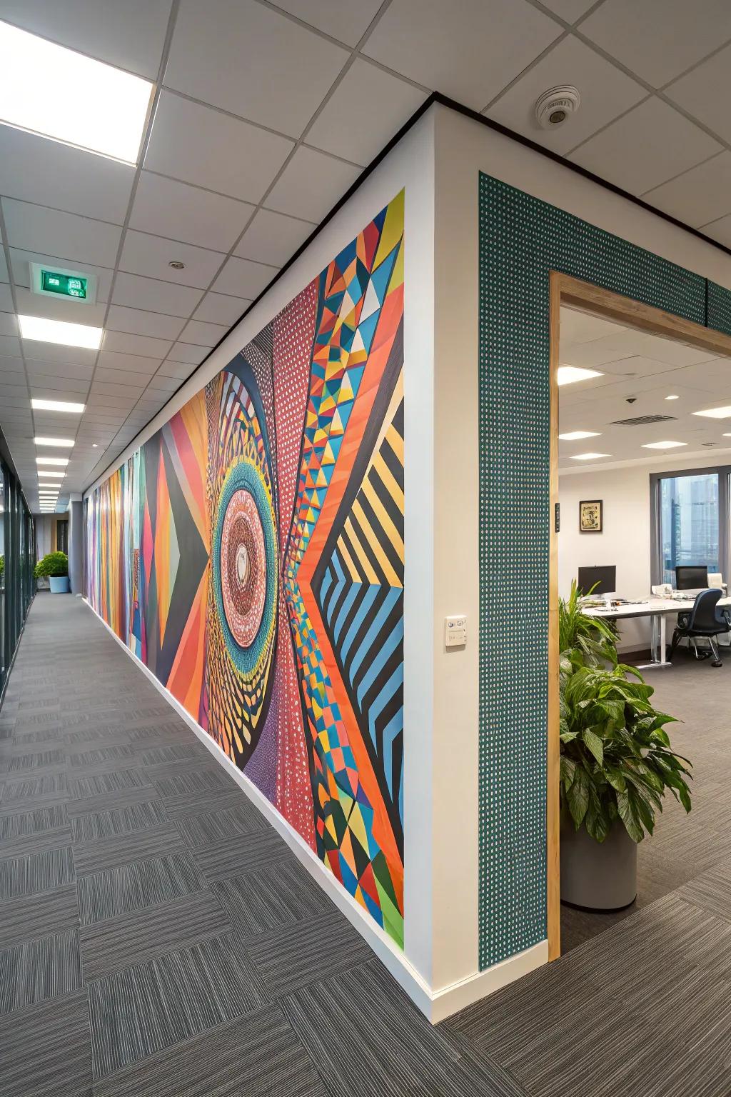 Refine your office space using spatial deception decorations.