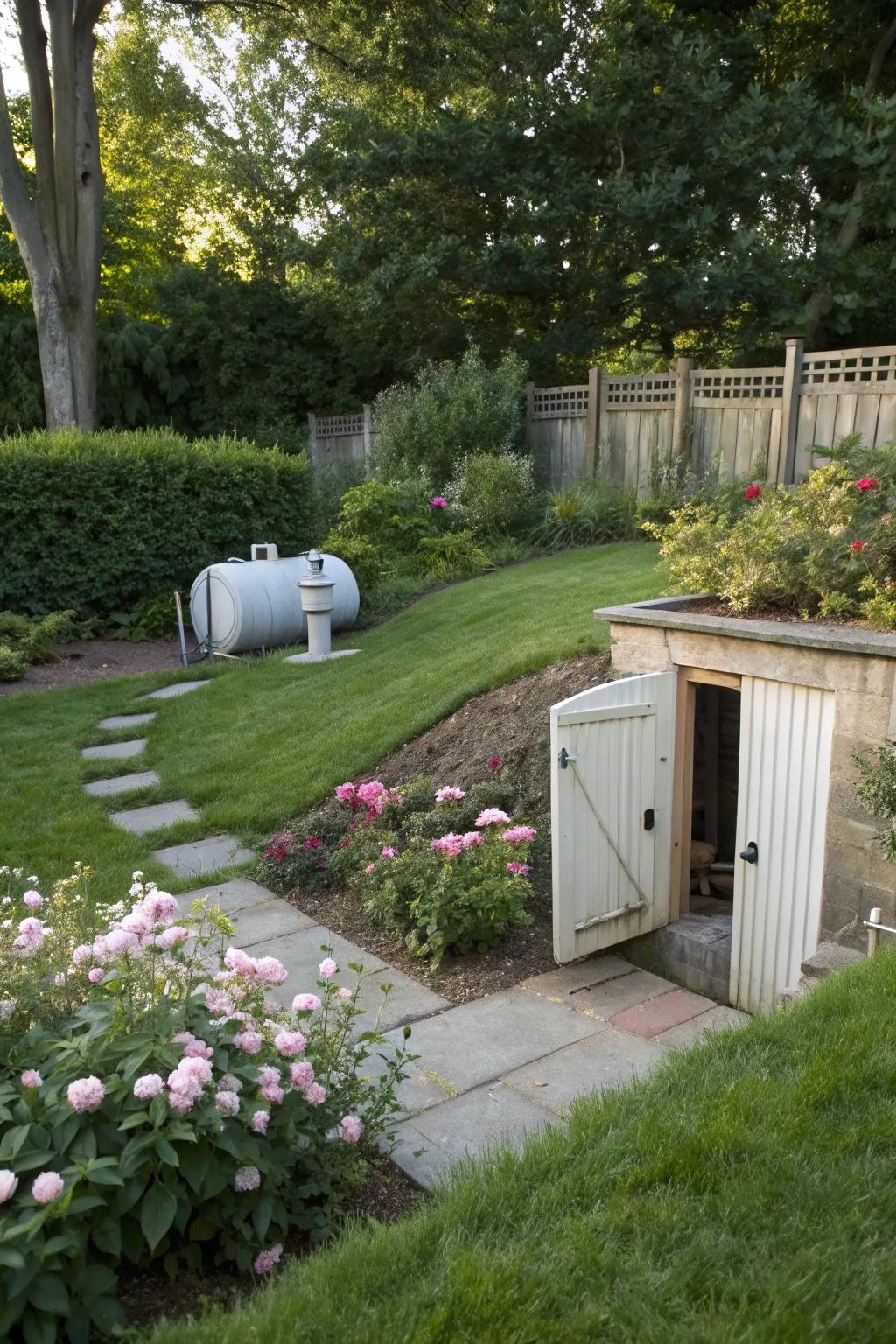 A garden with no visible fuel container, thanks to a subterranean installation.