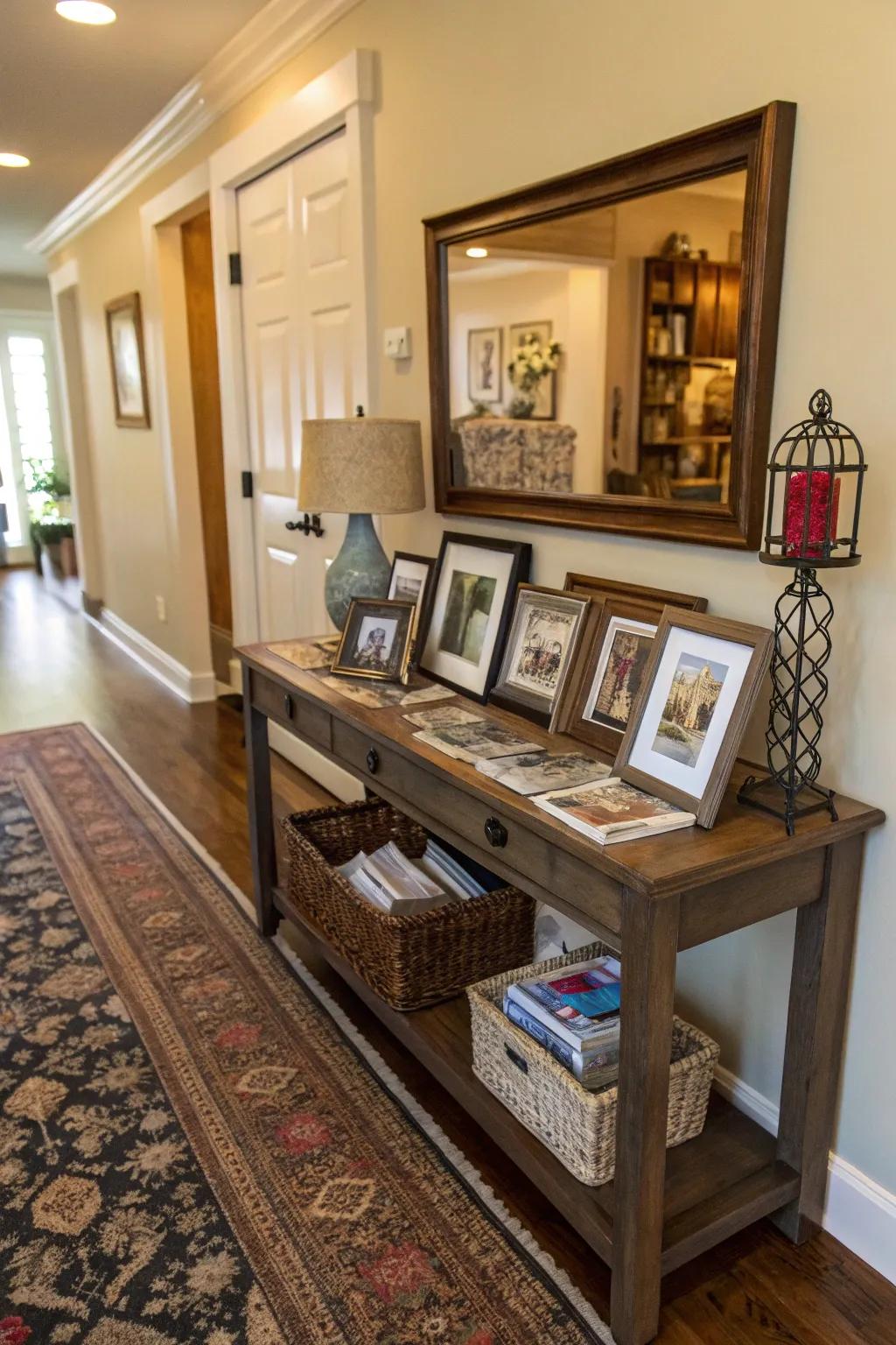 Personal hints inside an entryway render the space feeling distinctly yours.