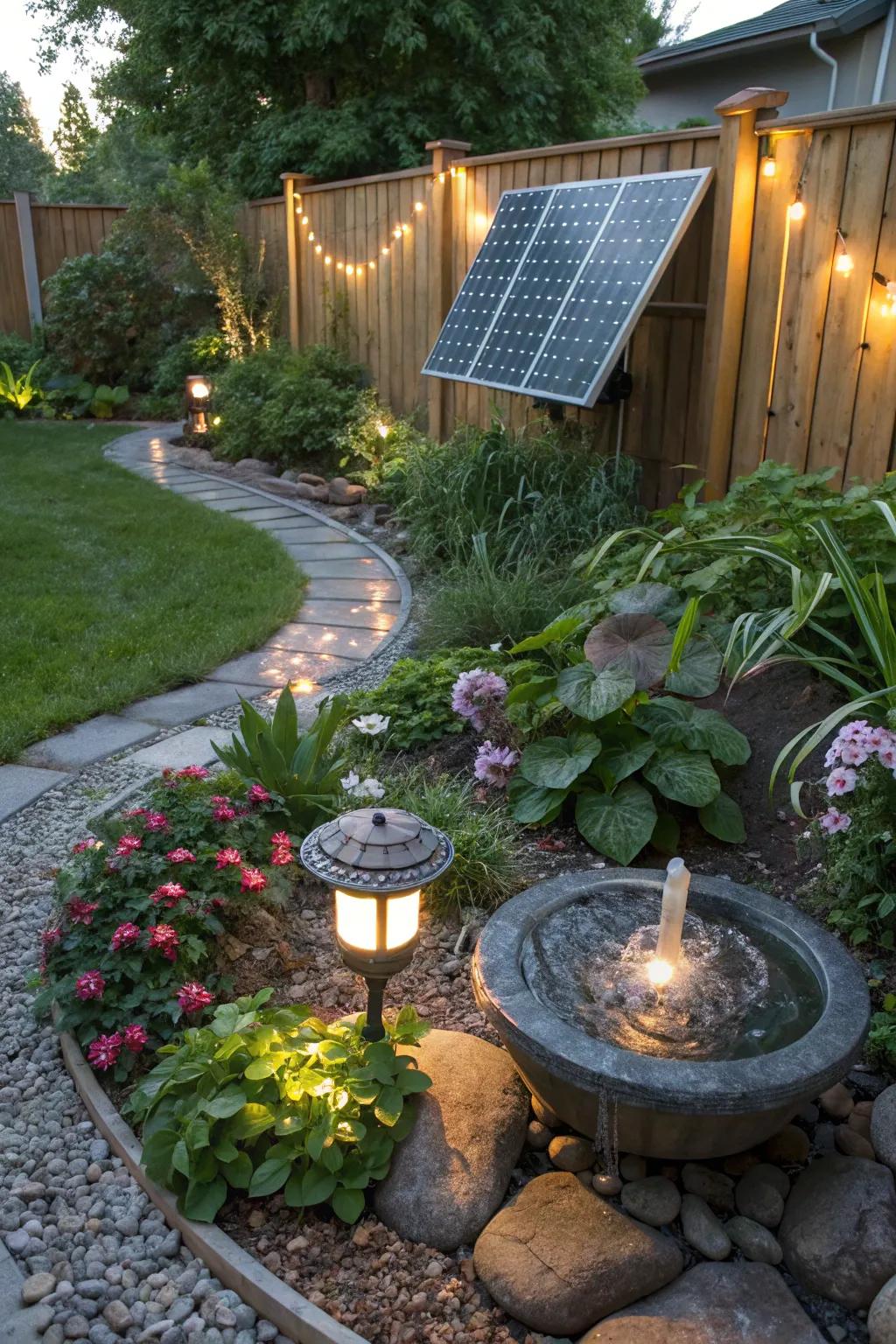 Sun powered parts introduce an eco-conscious element to your outdoor personal sanctuary.