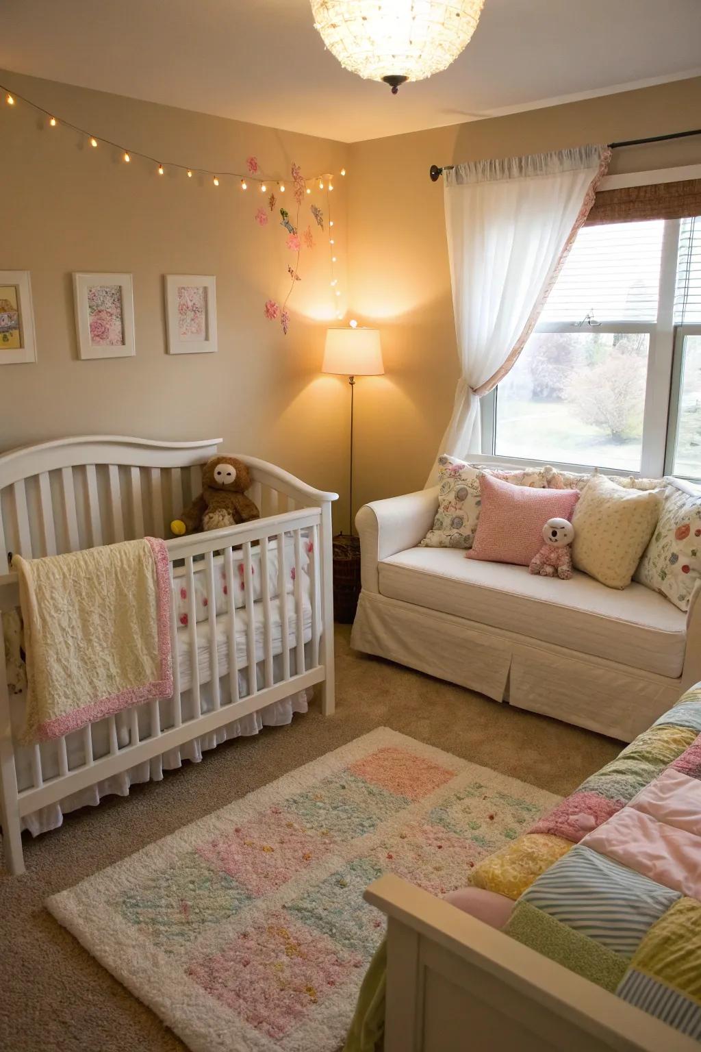 Dual-purpose designs amplify expanse, rendering nurseries versatile for visitors.
