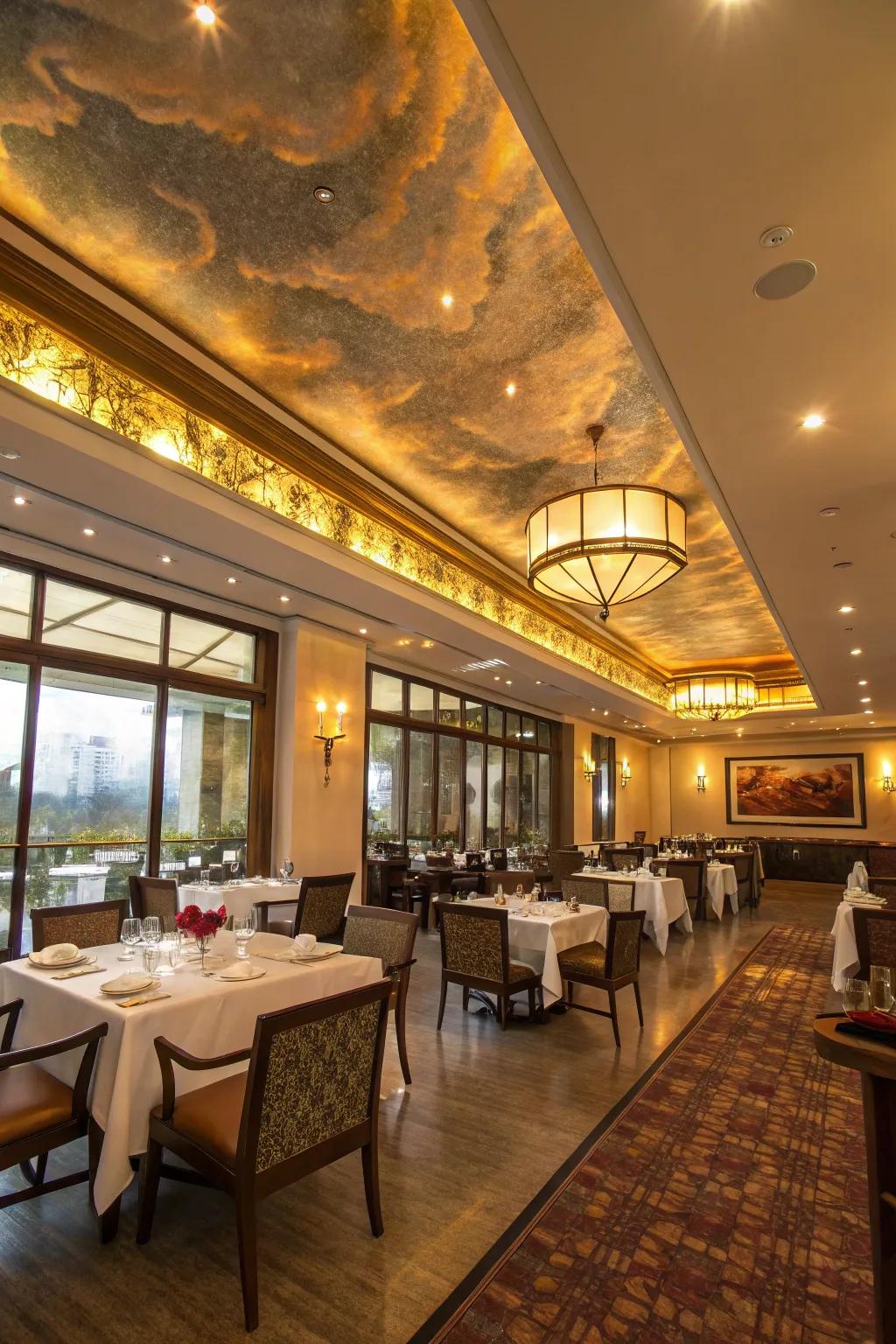 Reflective exteriors elevate luminescence and fashion a lively atmosphere.