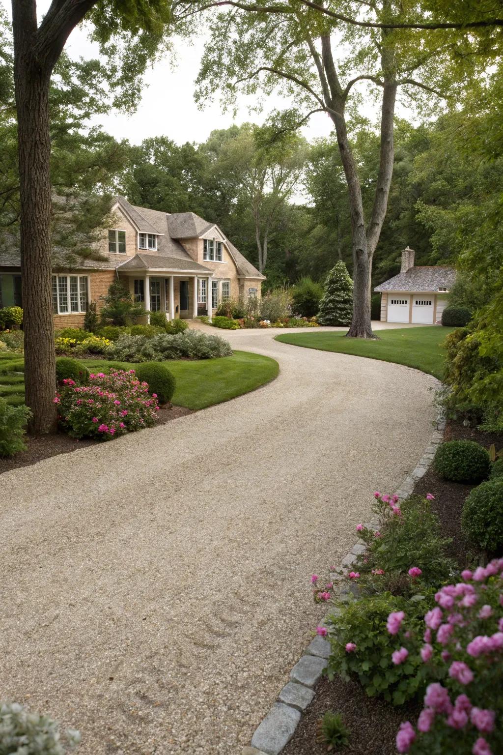 Revamp your driveway with the allure of pea gravel.