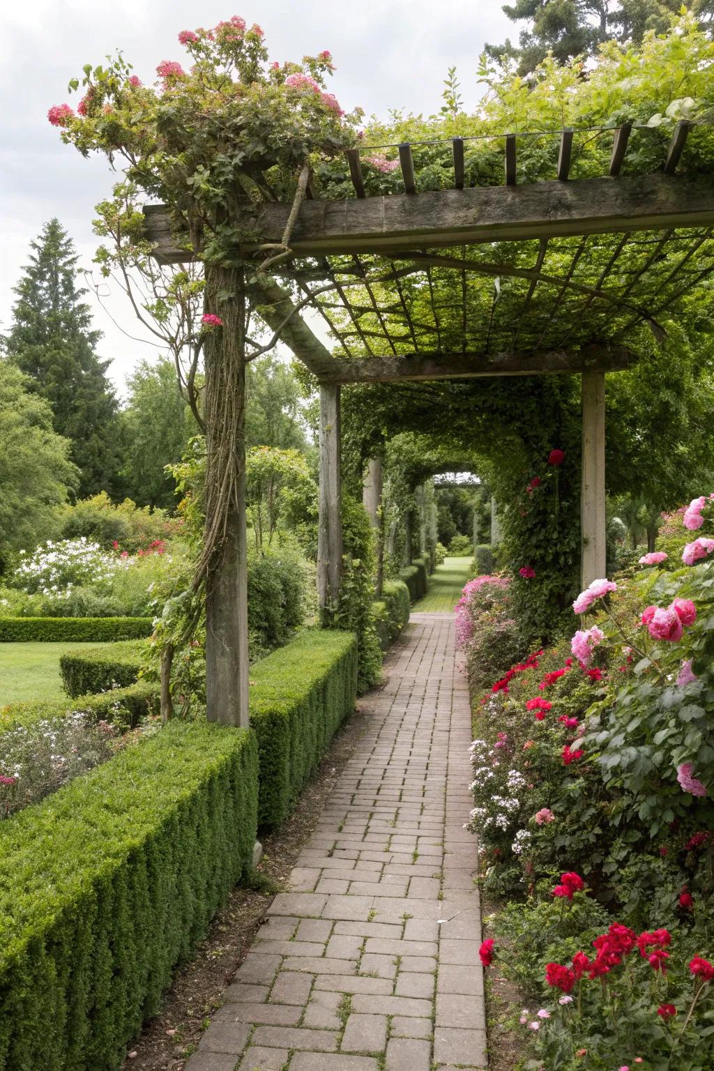 Privacy hedgerows extend a natural and refined enclosure.