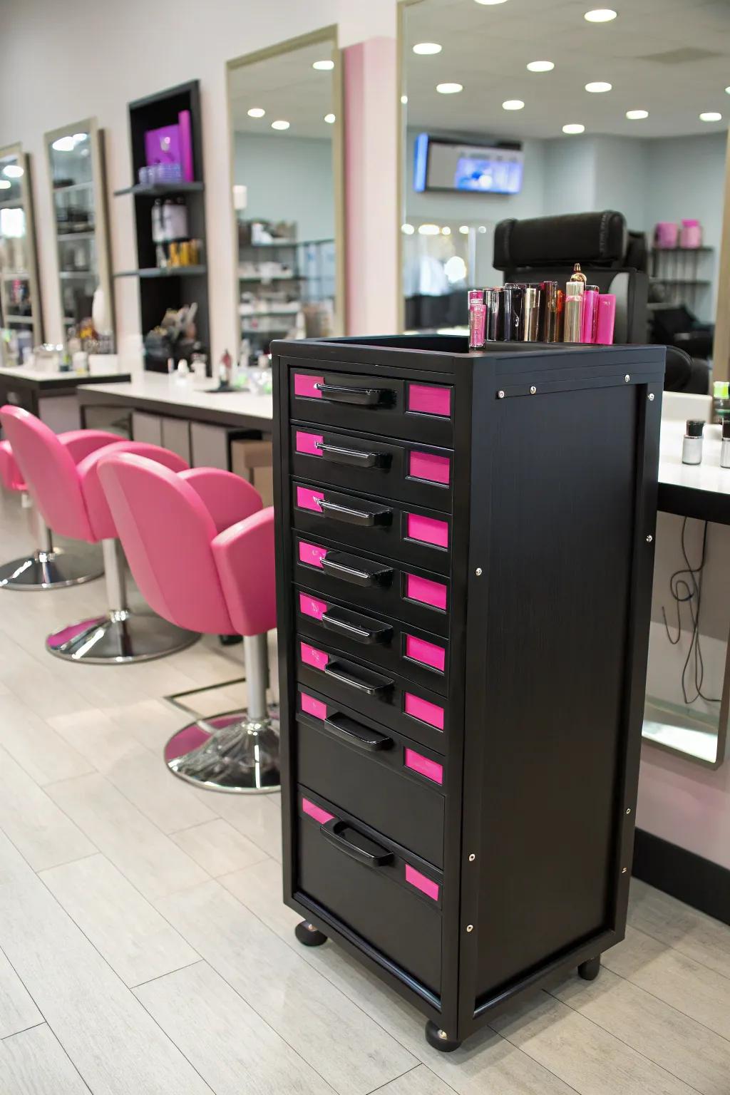 Stylish storage solutions that maintain organization.