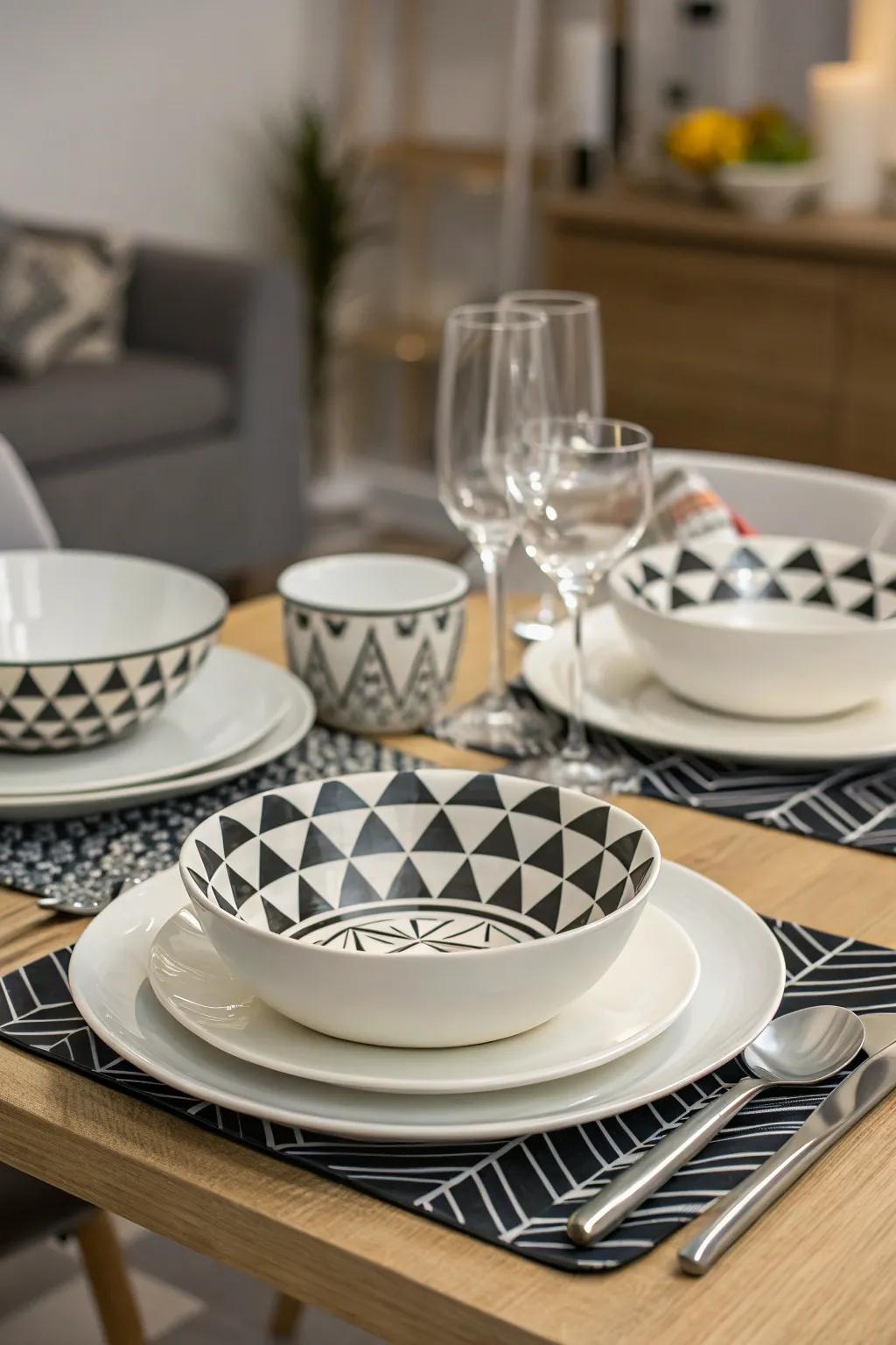 Append sophistication exhibiting geometric glamour.
