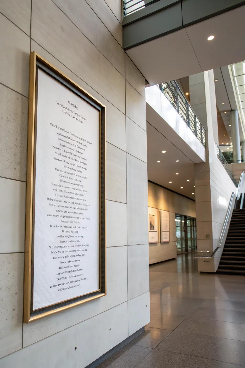 Suspended casings impart a contemporary edge to poetic exhibitions.