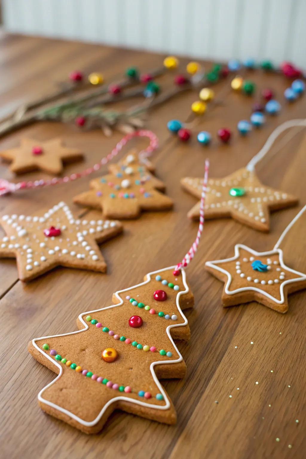 Delightful spice-scented dough decorations, ideal for tangible enjoyment.