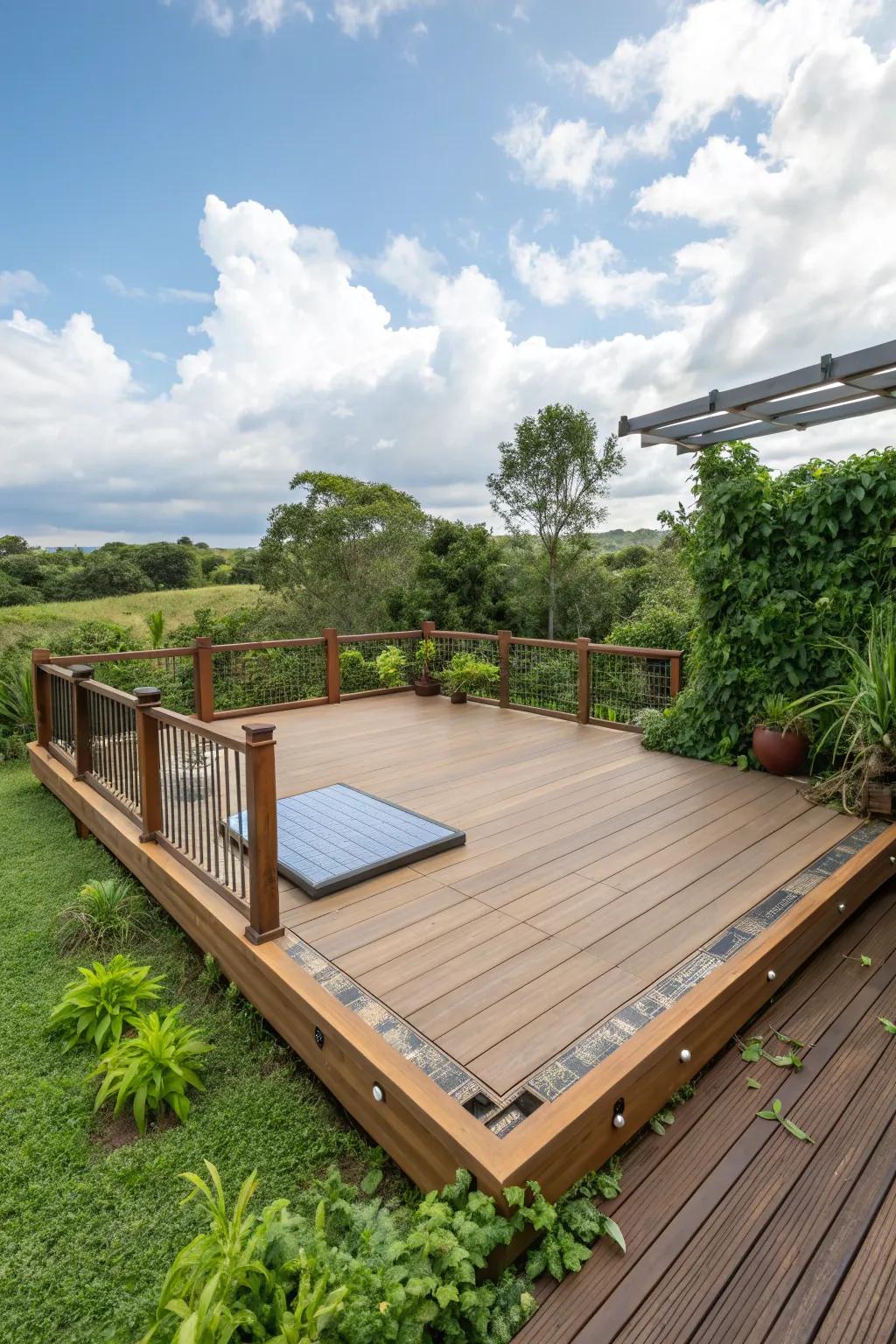 Select sustainability with eco-friendly deck materials.