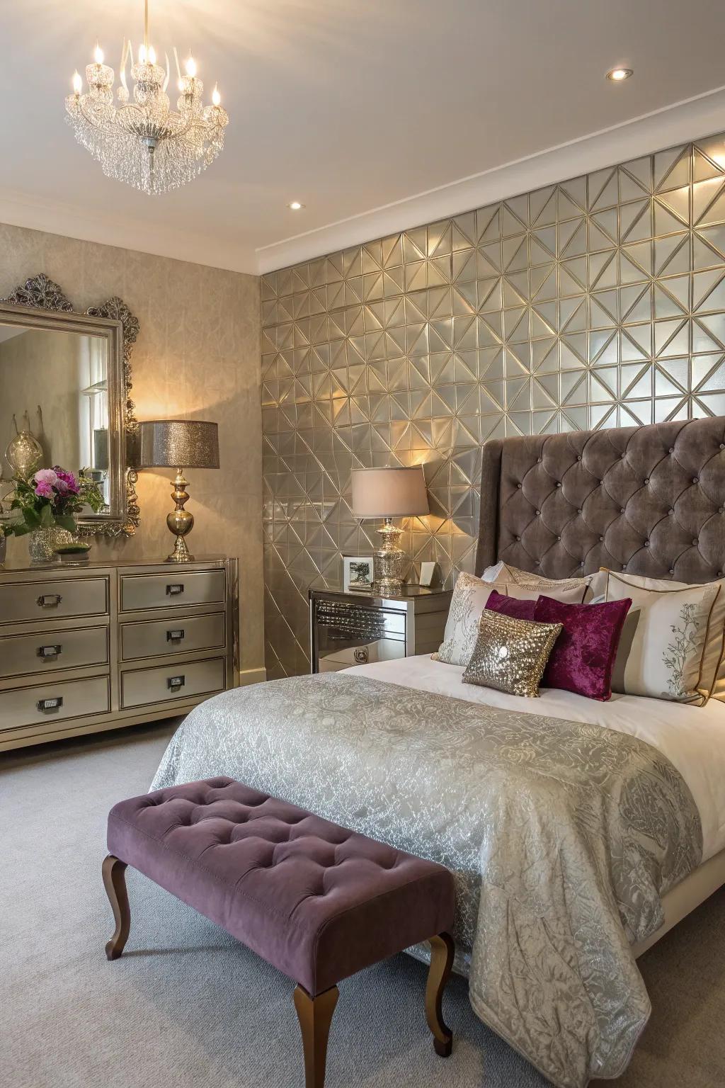 Metallic elements bring a luxurious, elegant flair.