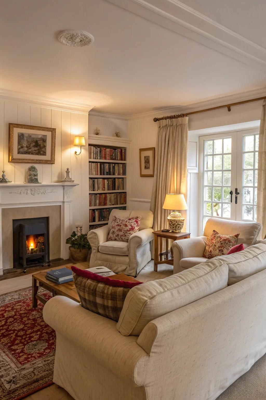 Hot whites craft a welcoming and bright environment.