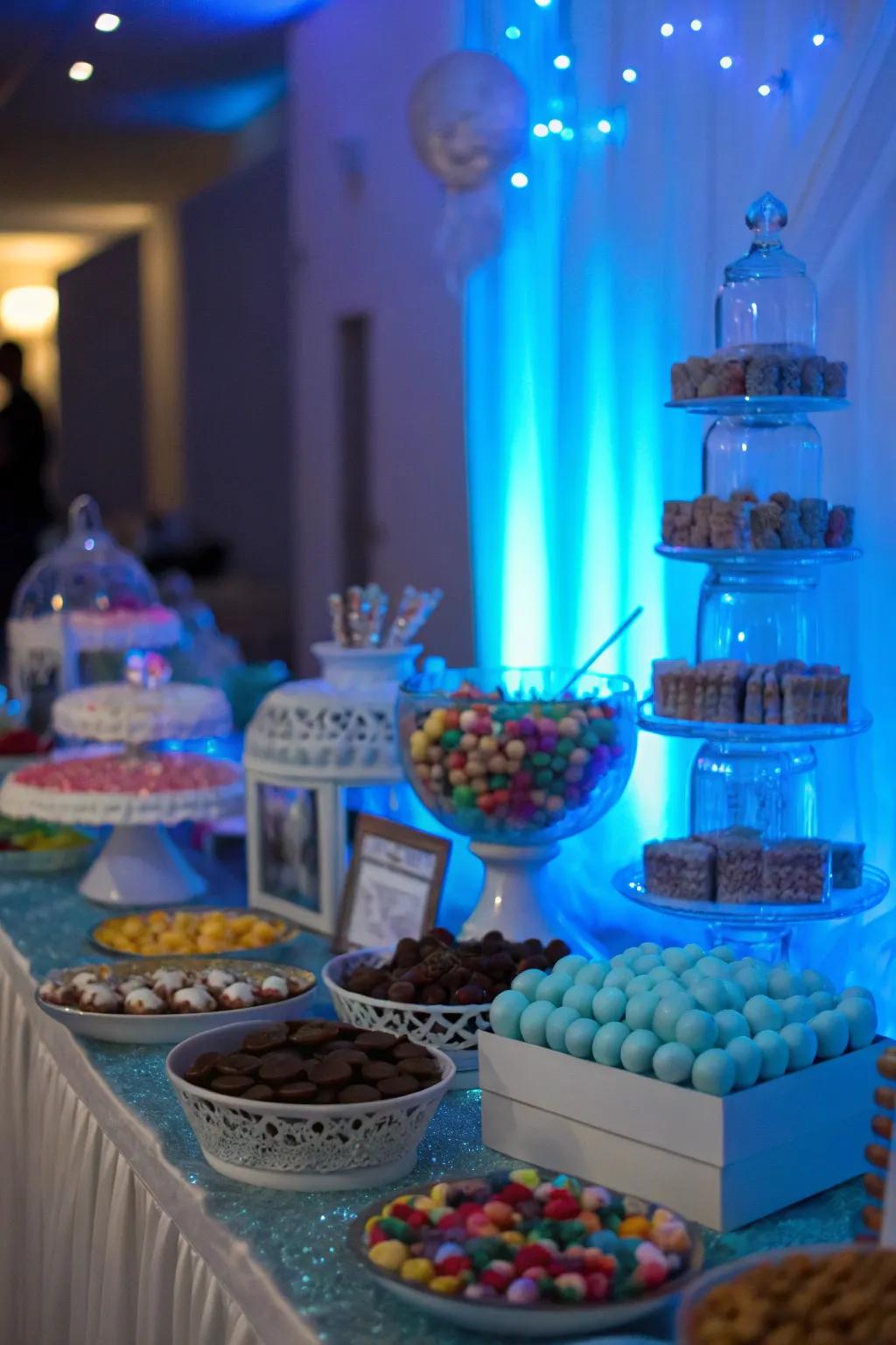 Gentle azure illumination fashioning a magical ambiance.