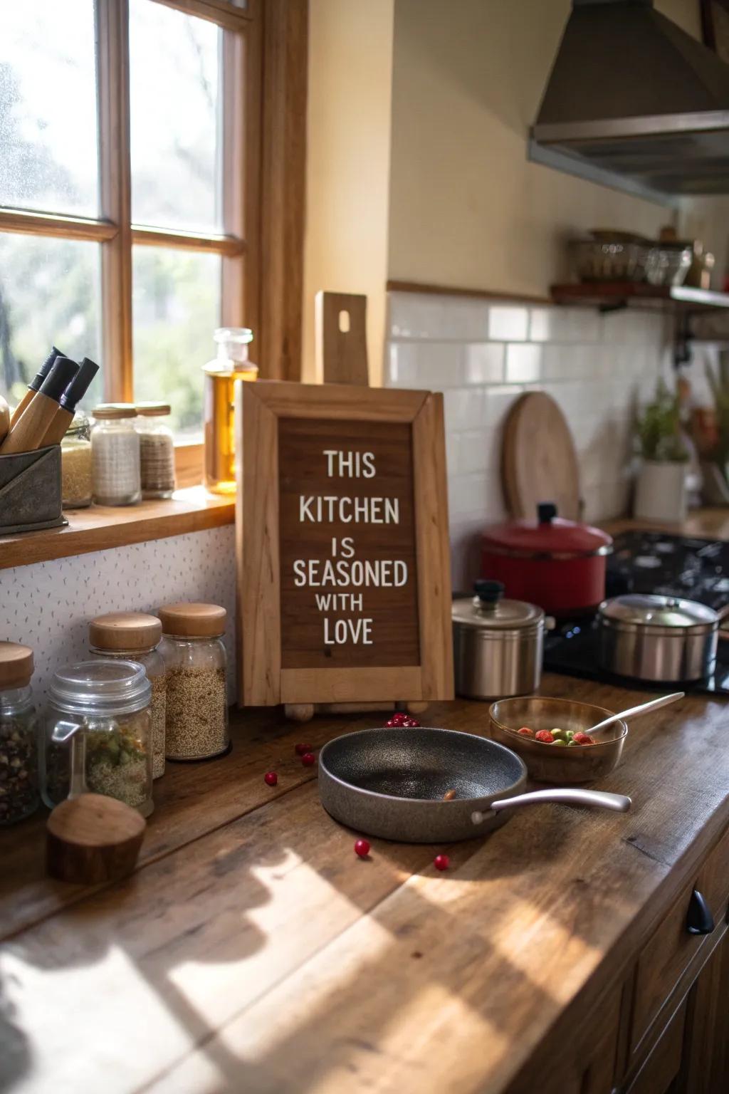 Sprinkle affection into your cooking space aesthetic.
