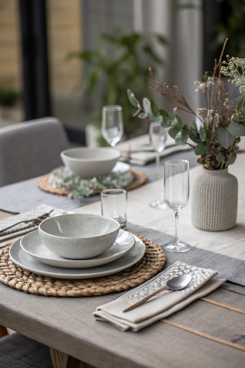 Monochromatic decor exudes understated beauty.