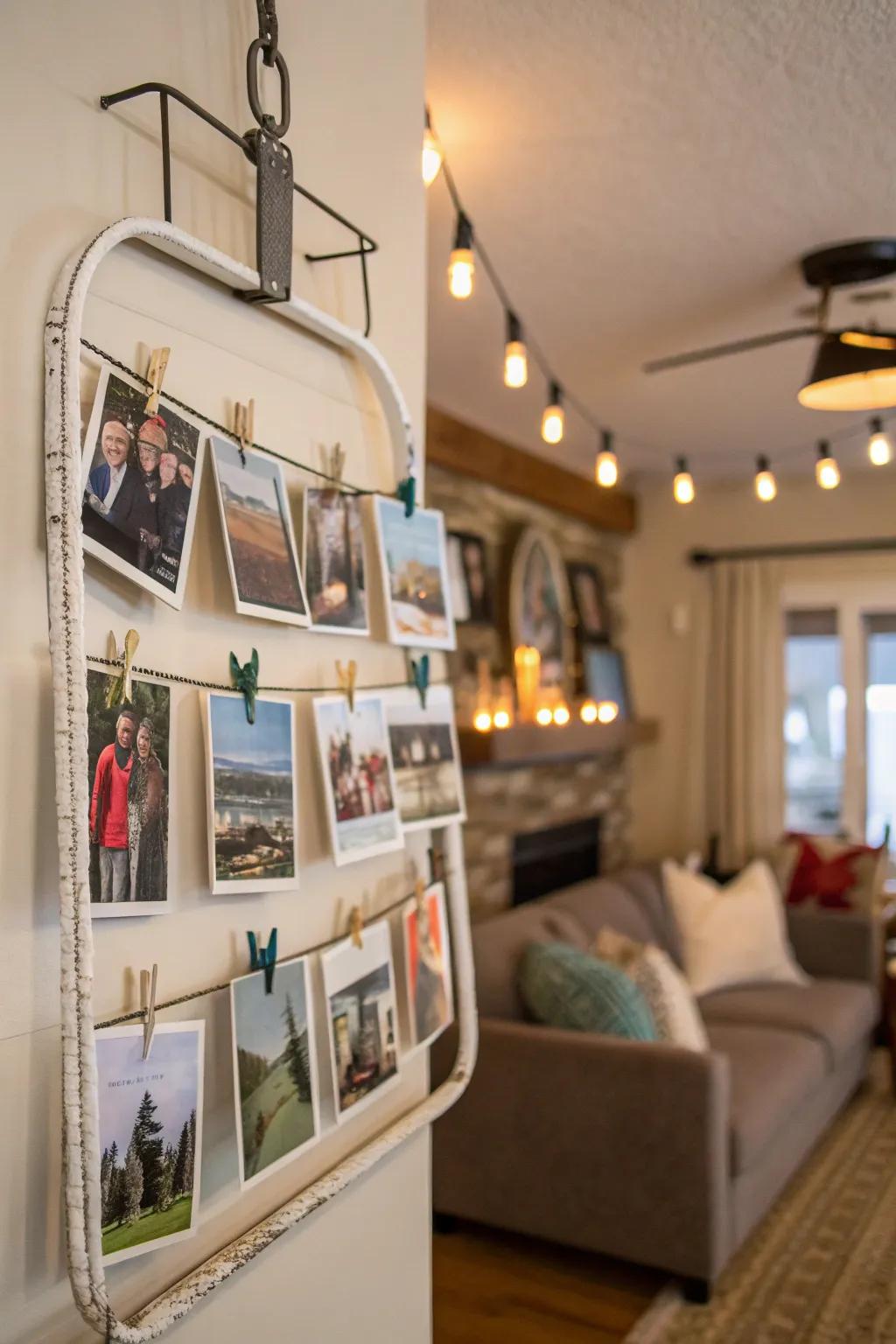 Showcase your memories with a photo display inspired by the slopes.