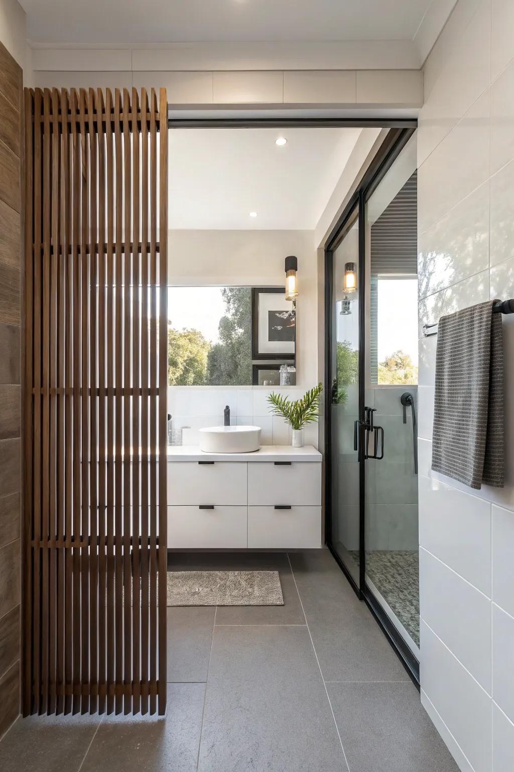 Vertical bar doors optimize both airflow and stylistic vocabulary.