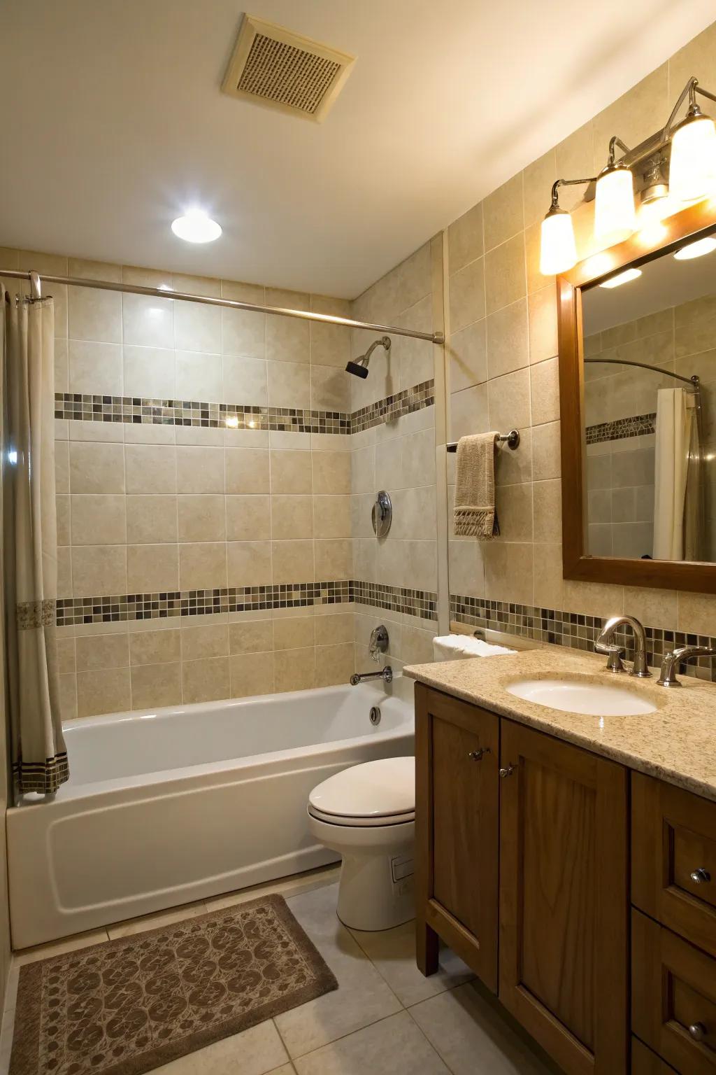 Emphasized illumination enhances mood and highlights design attributes.