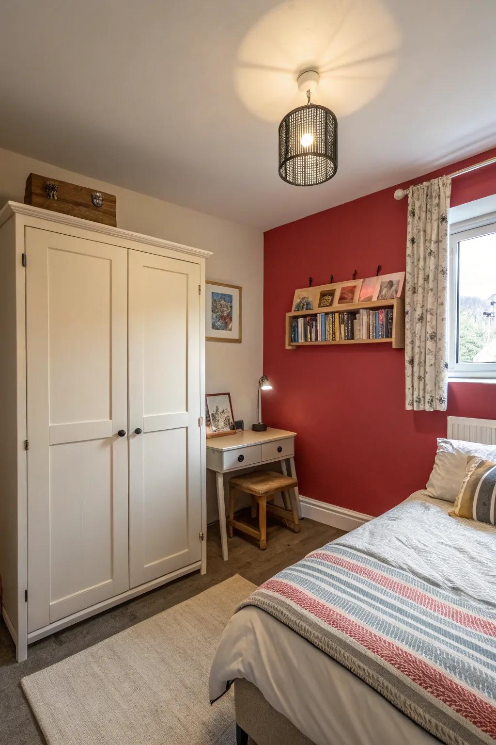 Accent walls augment depth in a non-intrusive manner.