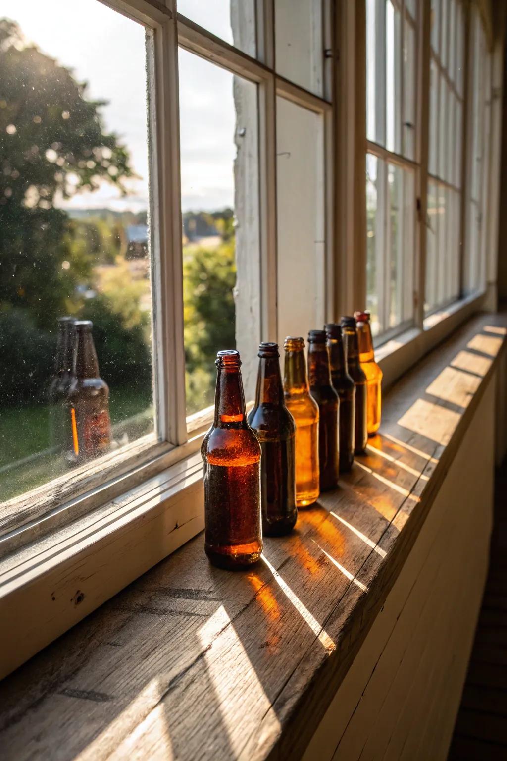 Window perch ale presentation capturing natural illumination.