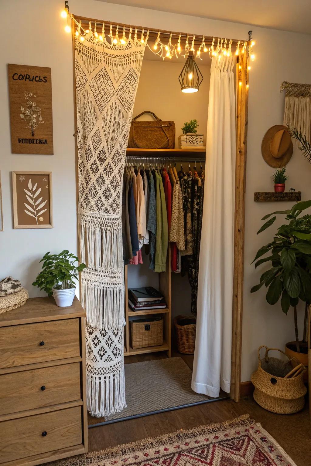 Macrame curtains have a handcrafted, boho vibe.