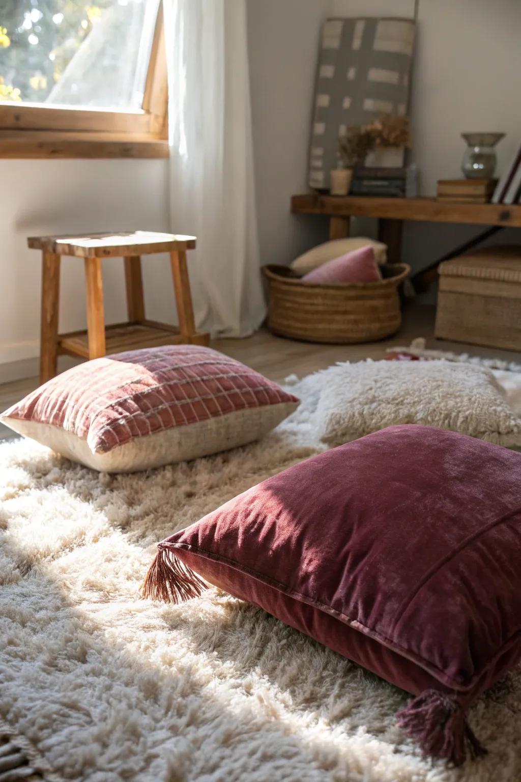 Tactile components enrich the den with depth and comfort.