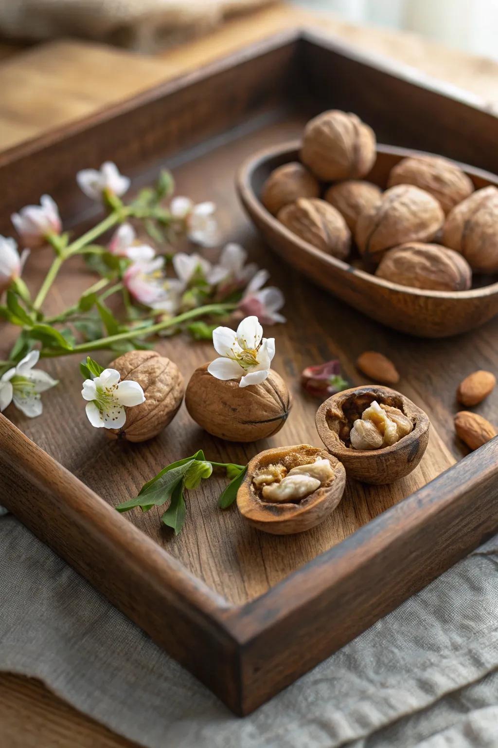 Walnut shells can be transmuted into singular minuscule planters.
