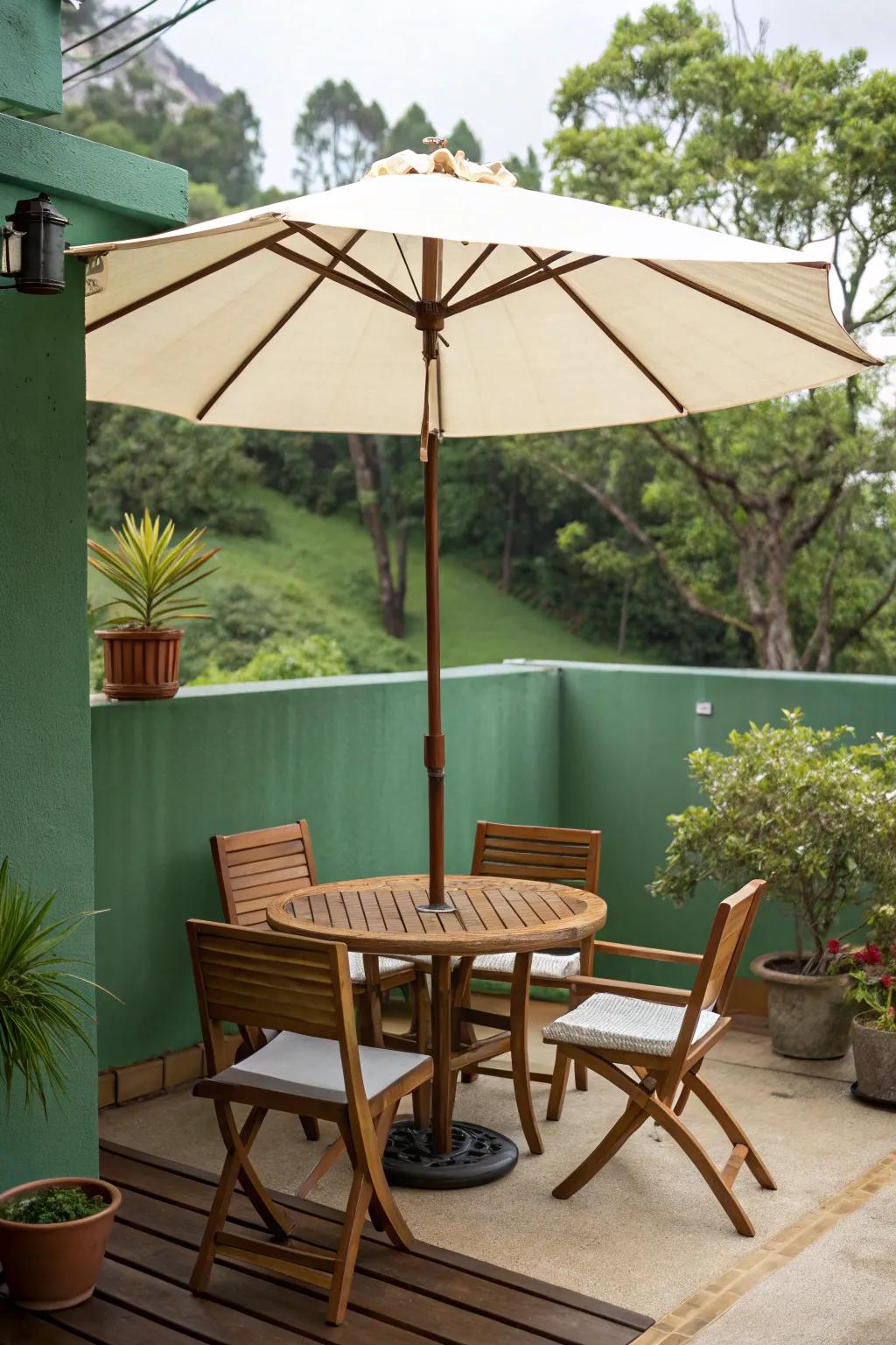 Maintain coolness on your lanai via a flexible and stylish parasol.