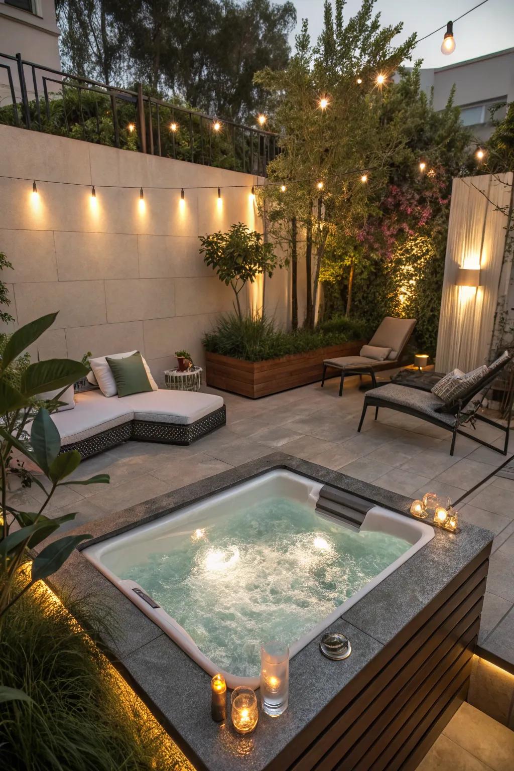 An integrated hot tub appending versatility to a pool.