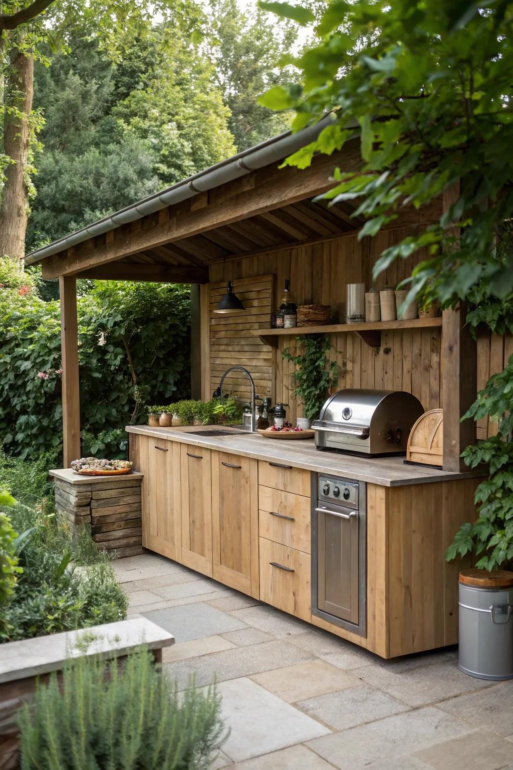 Inherent timber fashions a warm and welcoming culinary space.