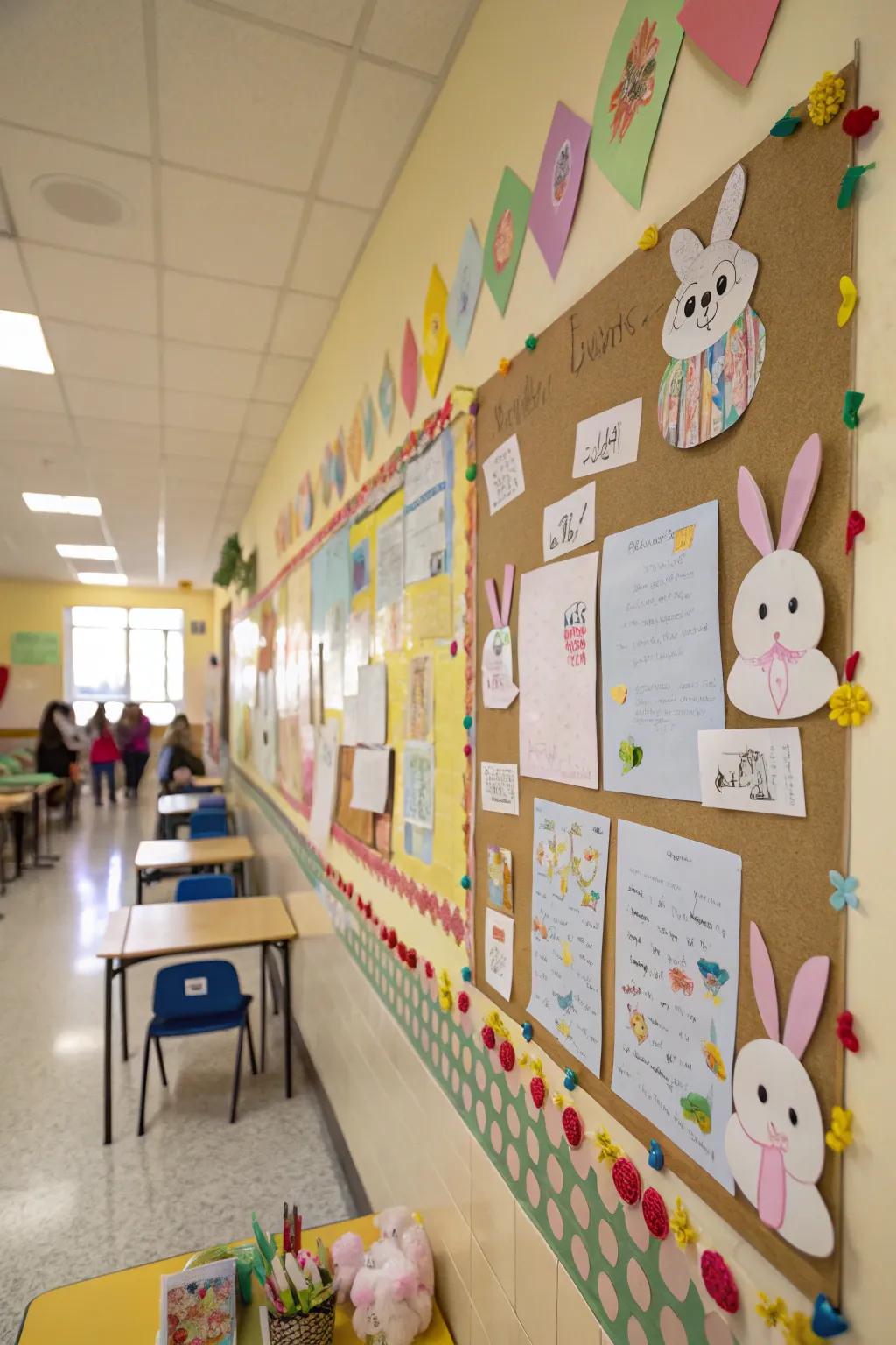 A bunny display leaping with student creativity.