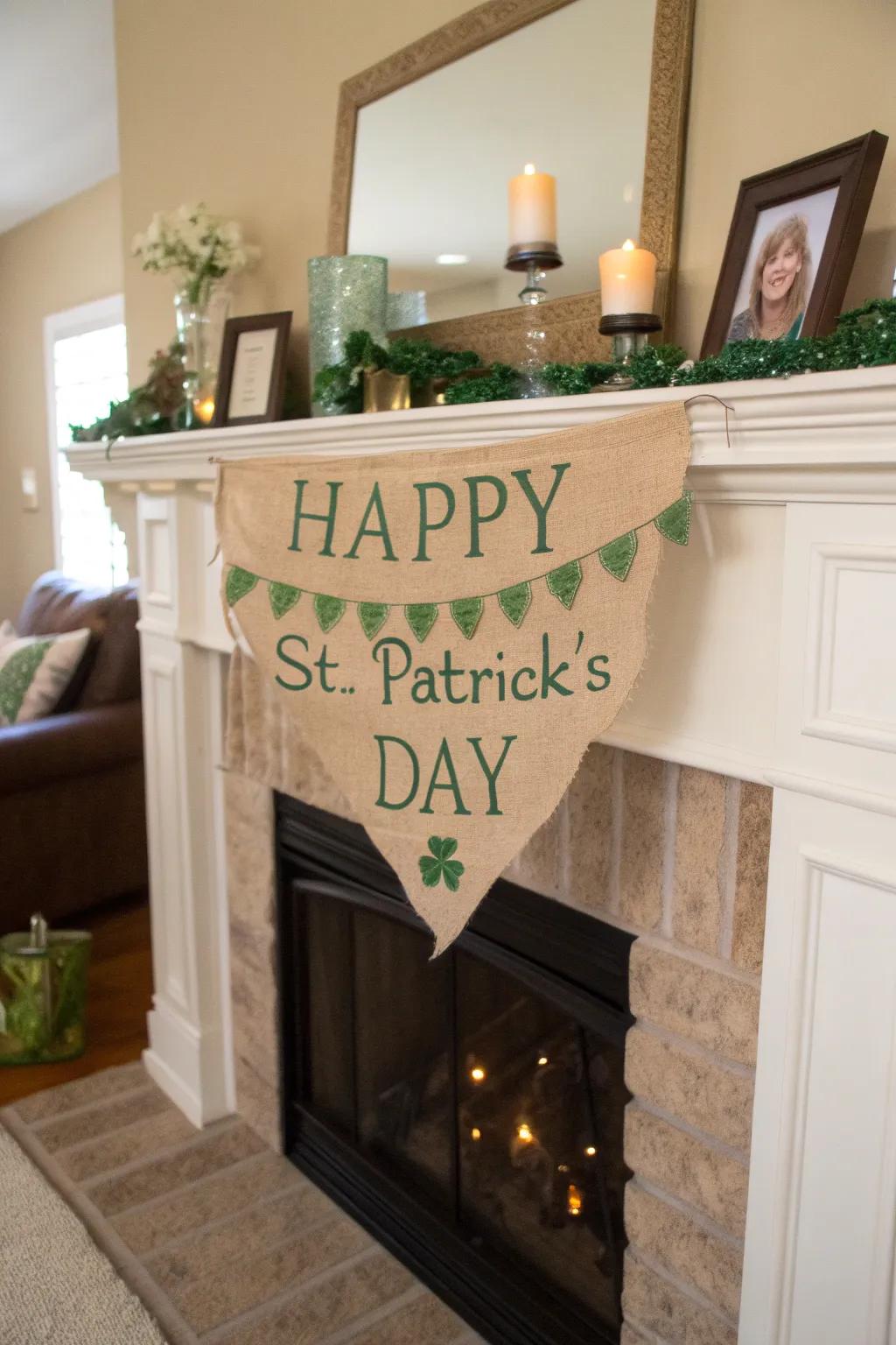 Impart a countrified hint through a handmade holiday pennant.