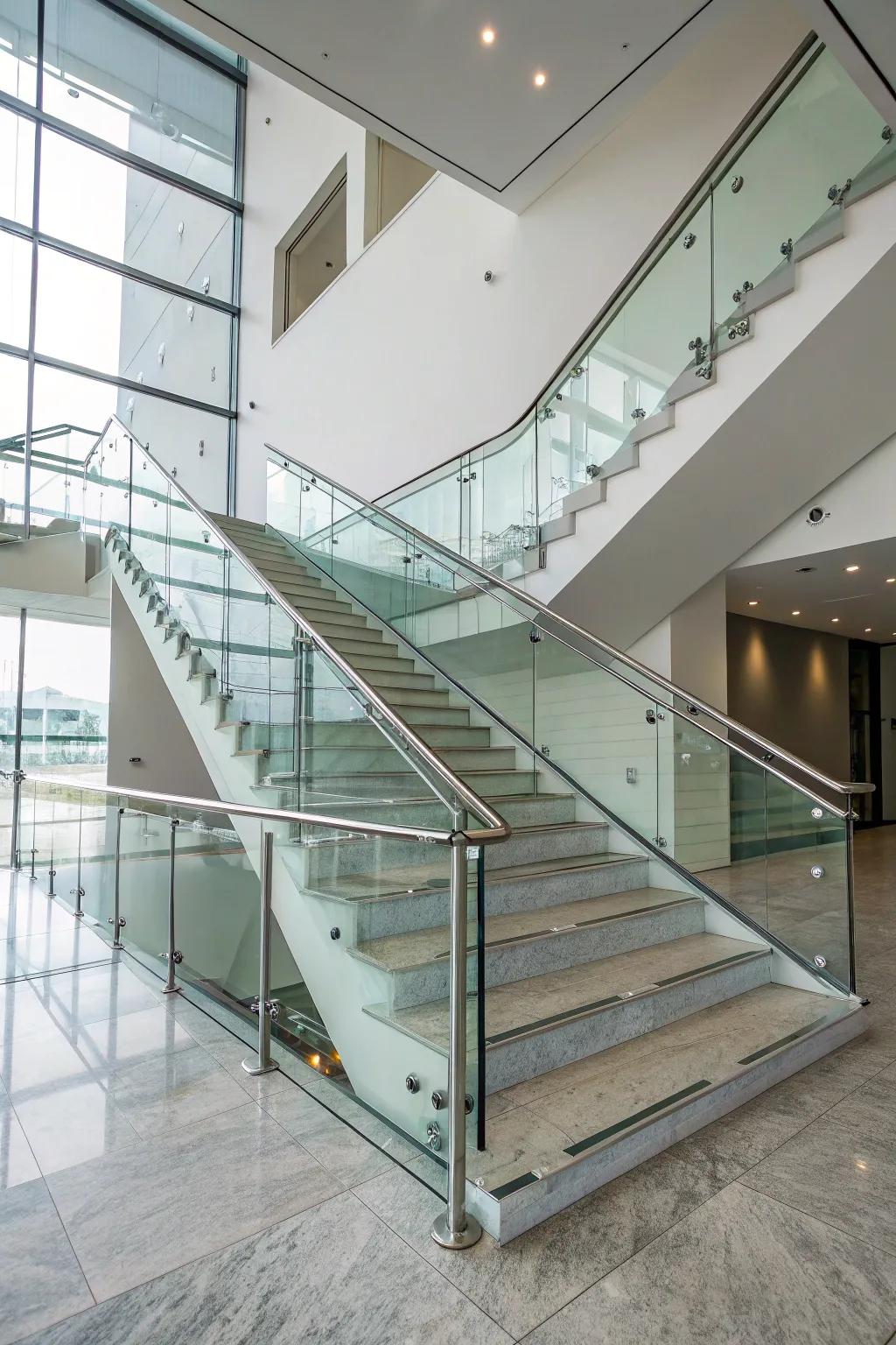 Open up your area through streamlined glass elements.