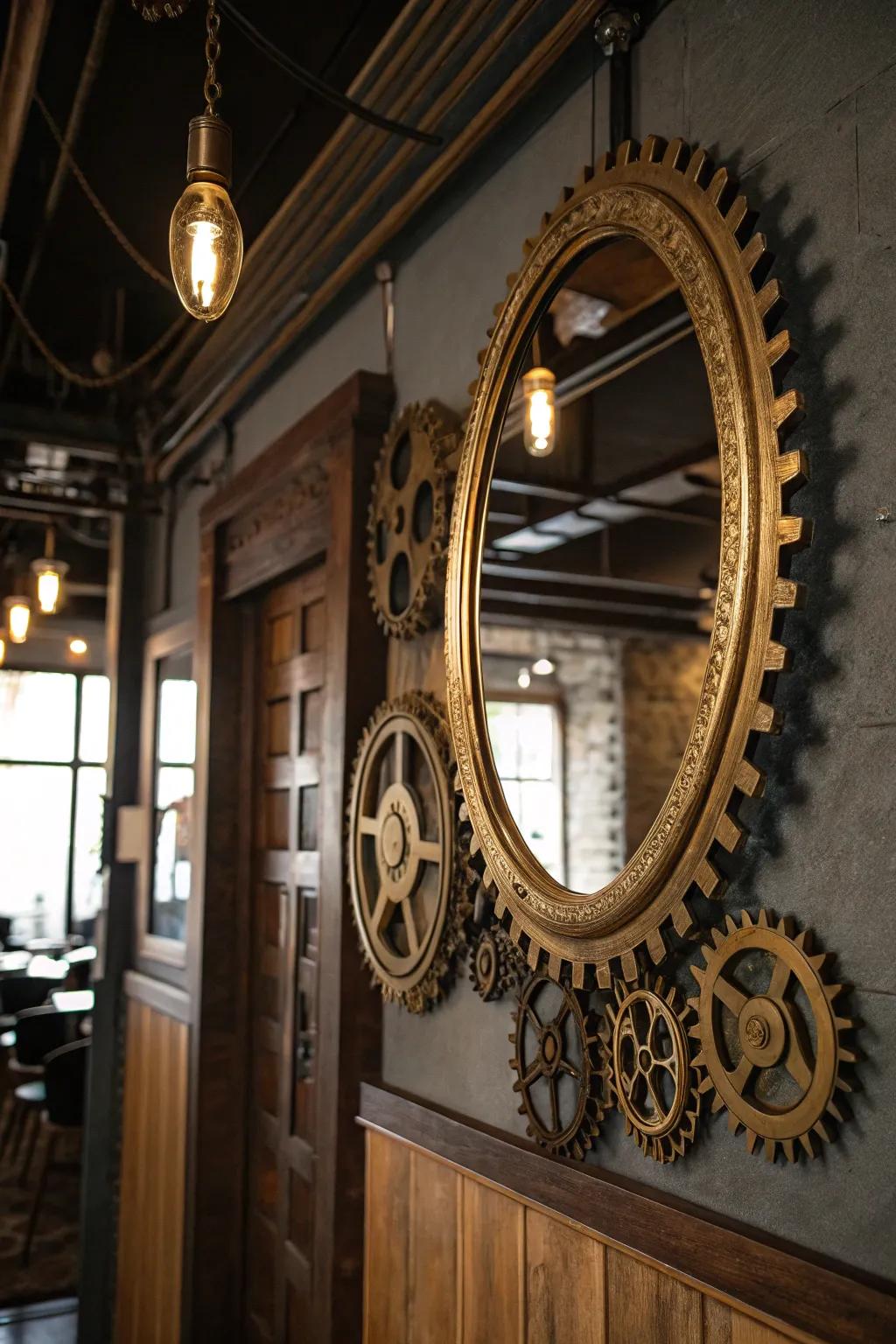 Steampunk reflectors enhance illumination and area through their elaborate blueprint.