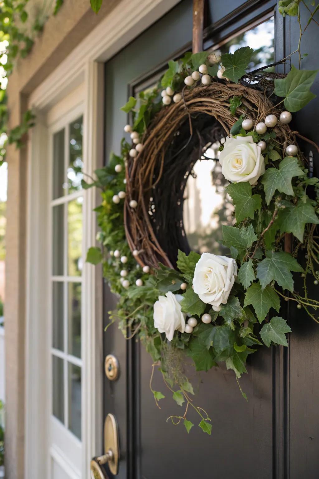Incorporate a hint of sophistication through pearls and roses.