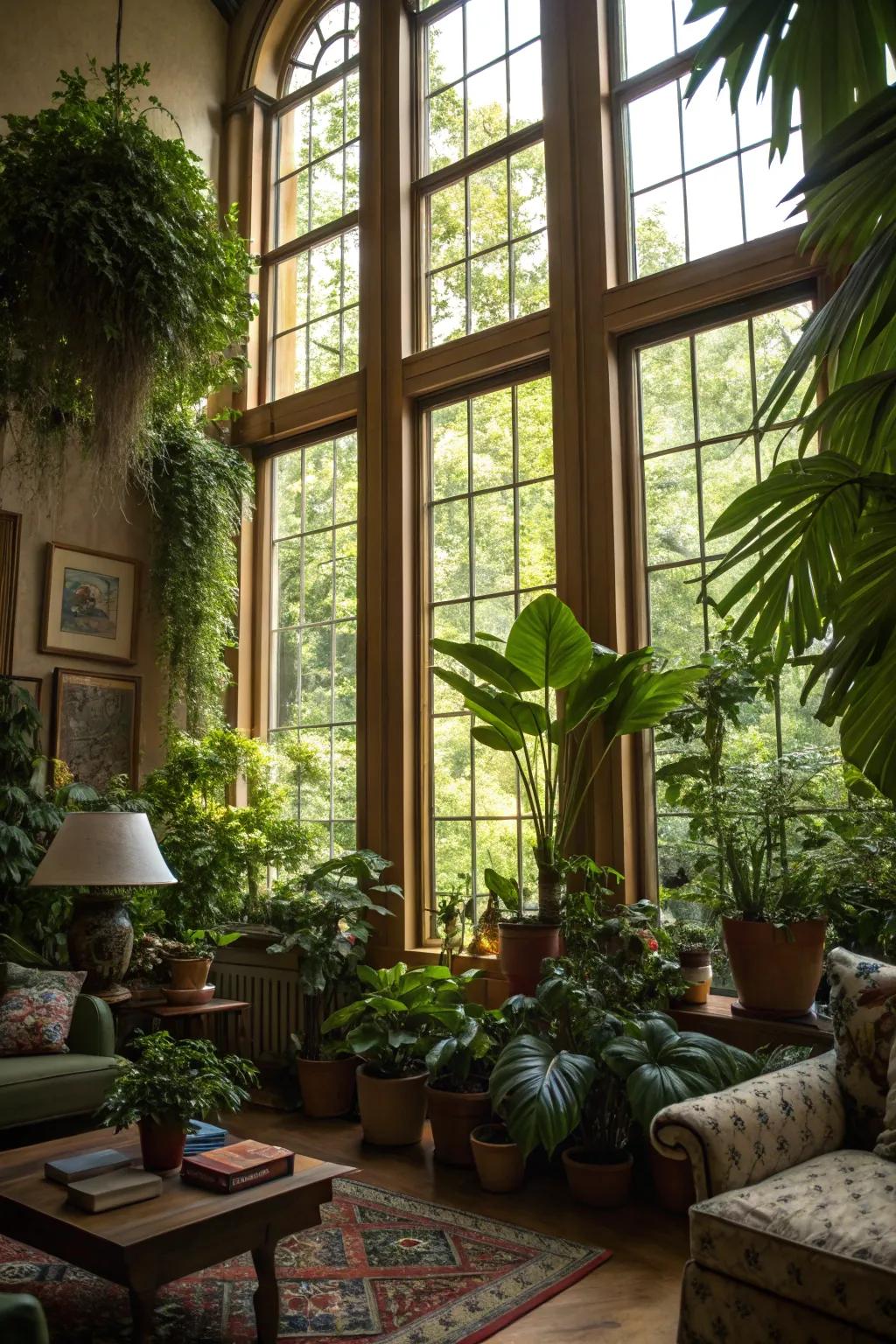 Potted flora that brings natural beauty indoors.
