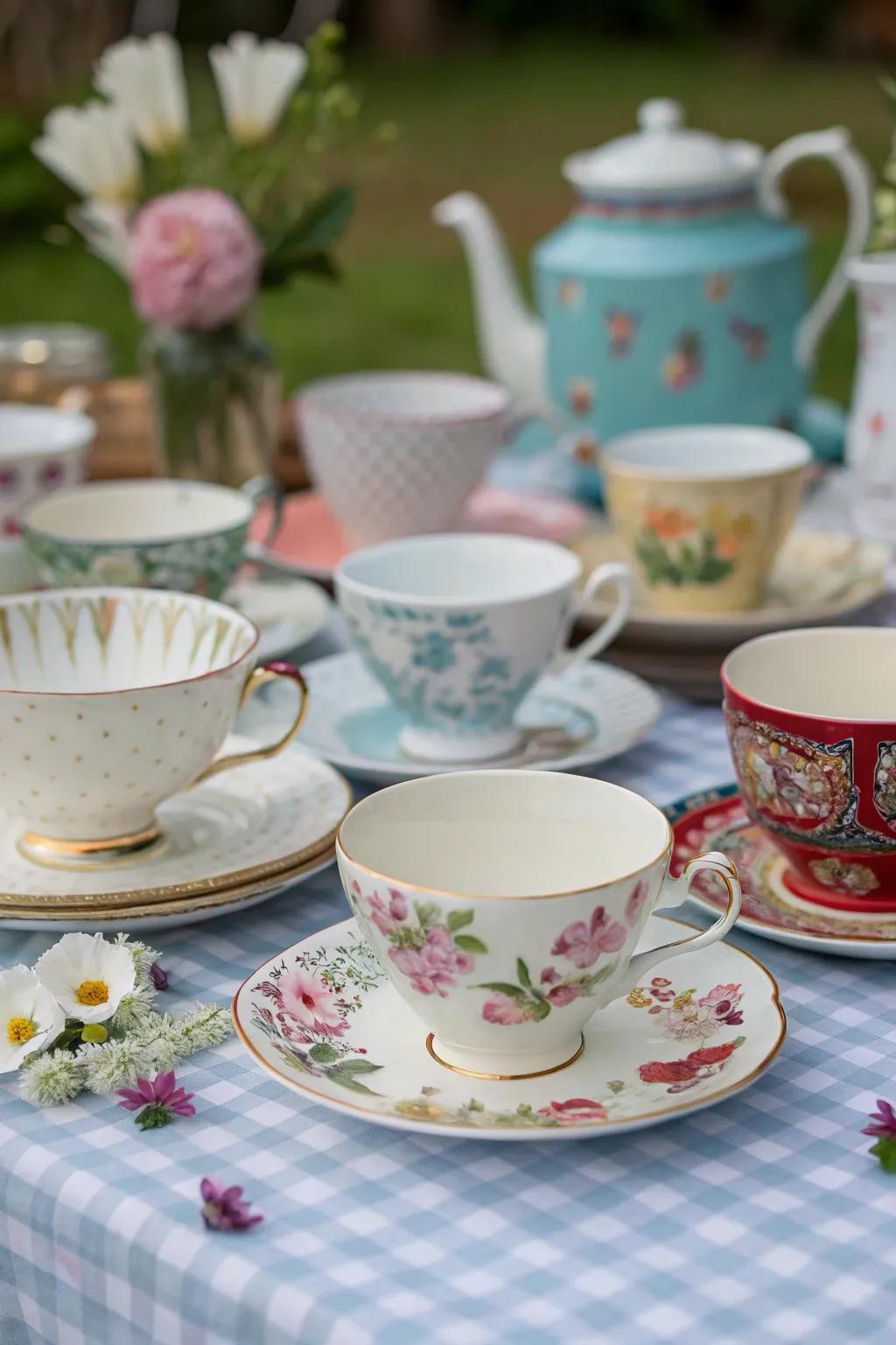 Varied beverage collections fashion a whimsical and relaxed atmosphere.