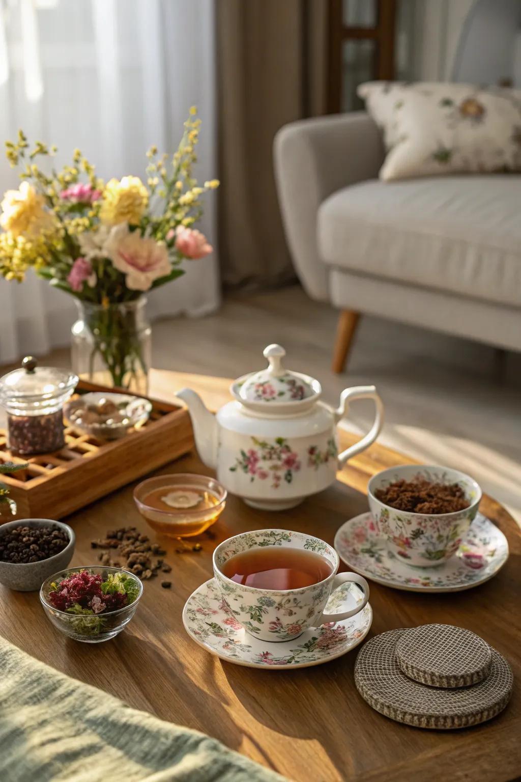 A tea sampling venture lends a sophisticated nuance to the festivity.