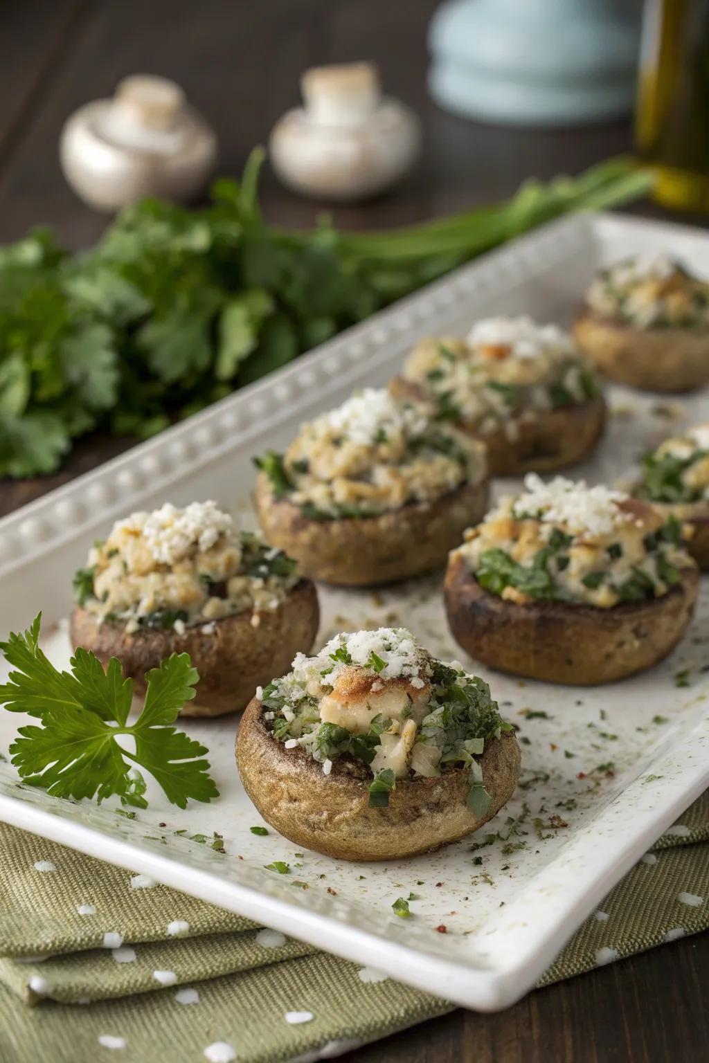 Delicious stuffed mushrooms for a rich flavor that everyone will enjoy.