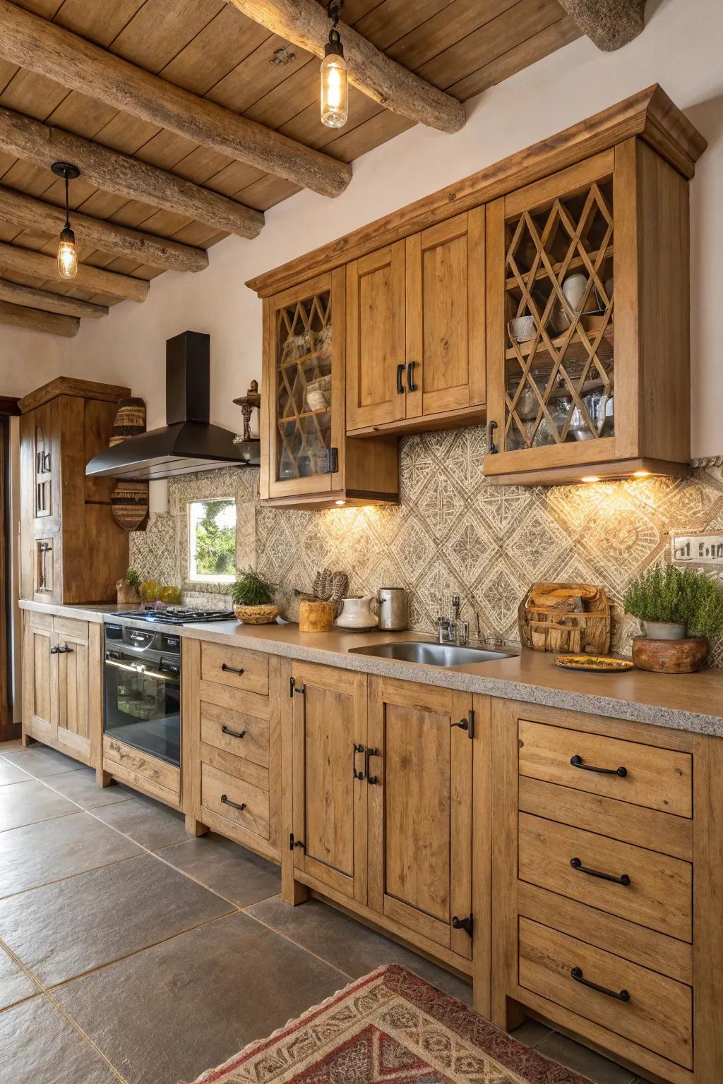 Indigenous materials within cabinetry reflect authenticity and forge a connection between the kitchen and its encompassing environment.