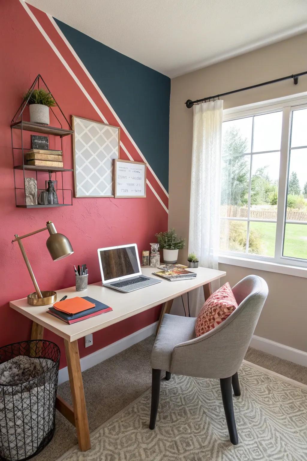 Highlight partitions add interest and define the space.