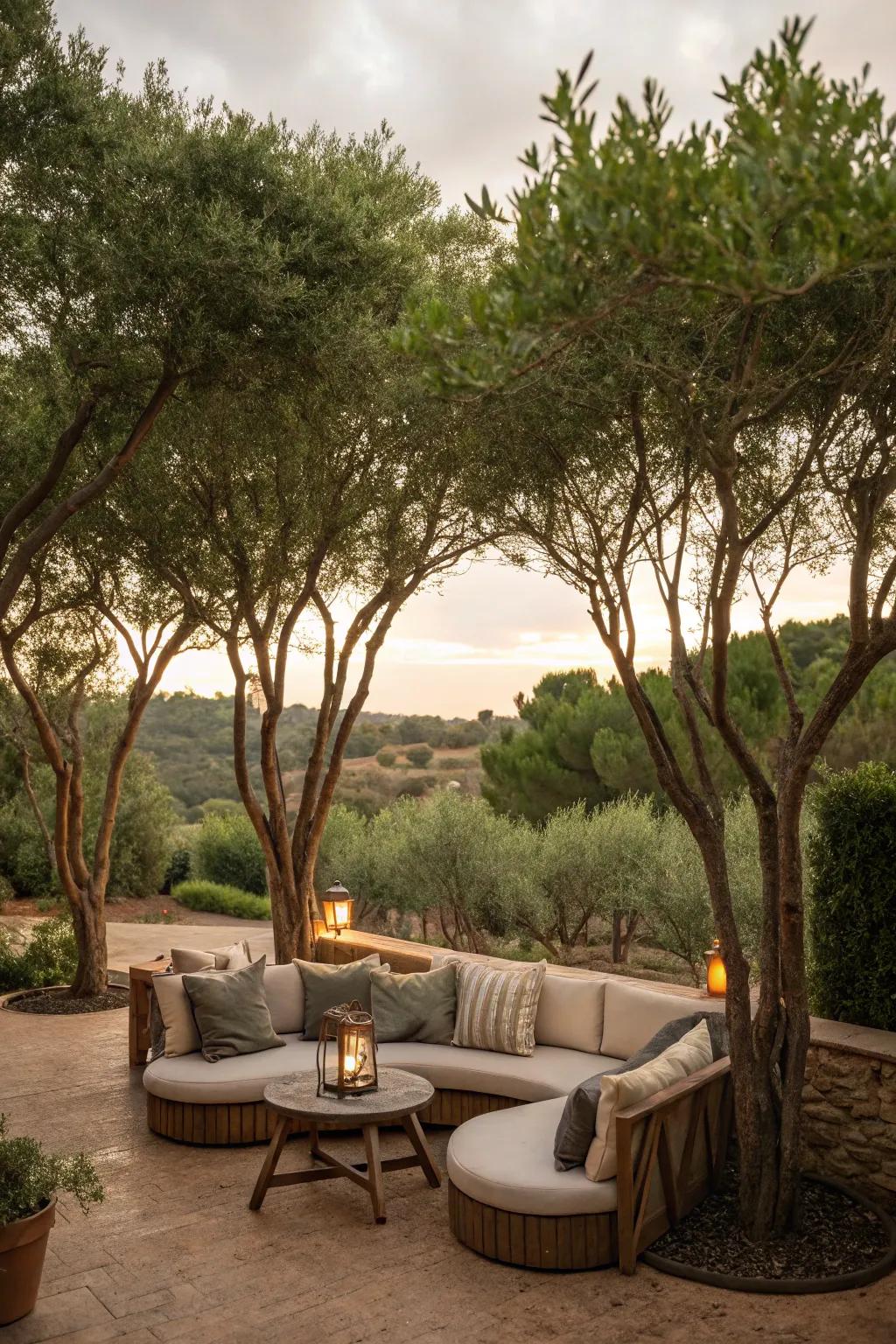Relish privacy with natural hideaways formed by tree groupings.