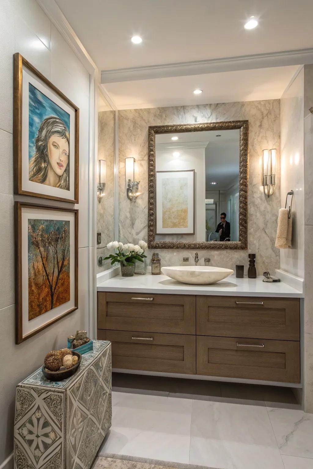 Elegant details personalize and elevate the bathroom.